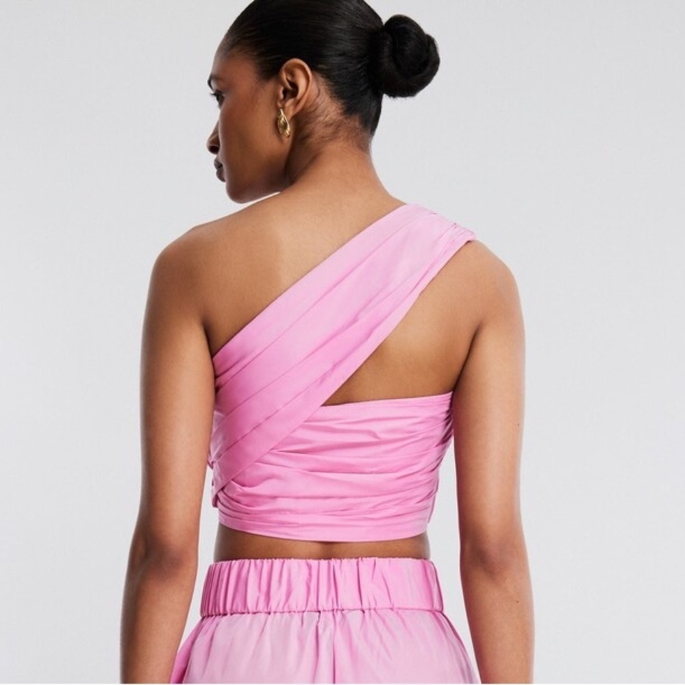 KAT ONE SHOULDER CROP TOP IN PINK SIZE 4 - Picture 3 of 3